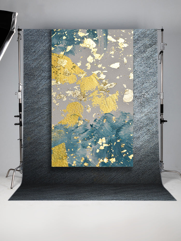 Blue And Gold Painting Abstract Professional Portrait Backdrop