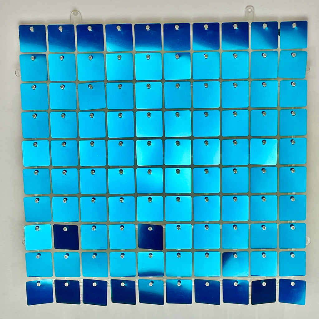 Blue Shimmer Wall Sequin Panels For Party Decoration