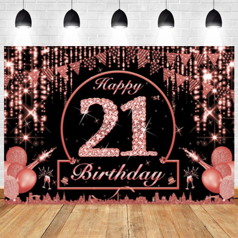Champagne Pink 21st Birthday Party Backdrop