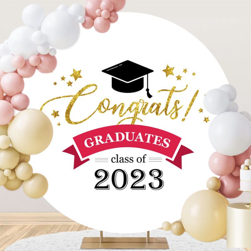 Class Of 2023 Round Backdrop Congratulations Graduation