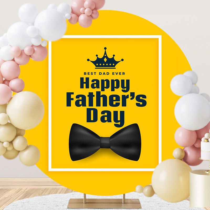 Cool Yellow Round Backdrop For Father's Day
