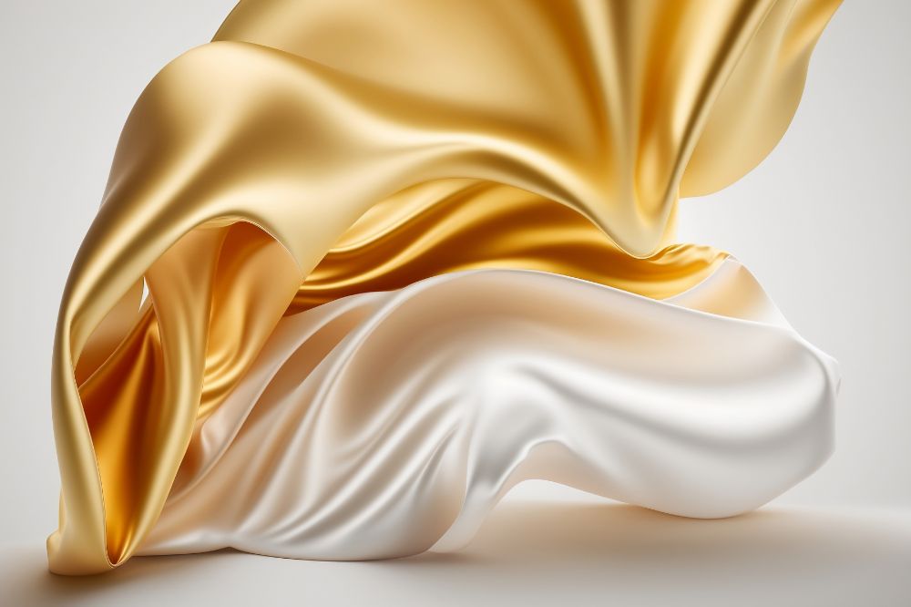Gold And White Flowing Silk Portrait Professional Backdrop