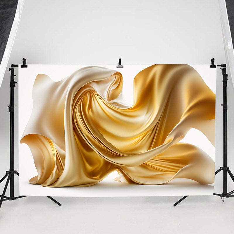 Gold Flowing Silk Portrait Professional Photography Backdrop