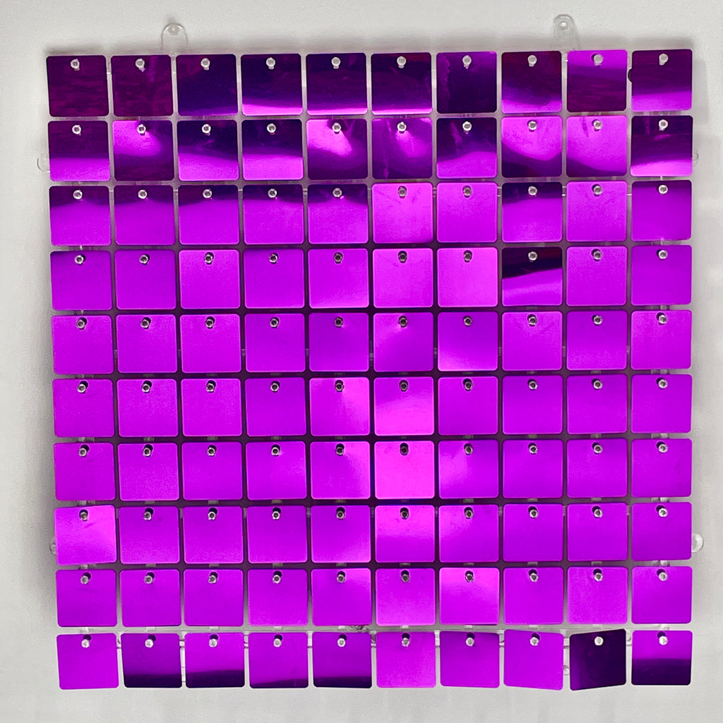 Mirror Warm Purple Sequin Panels Shimmer Wall