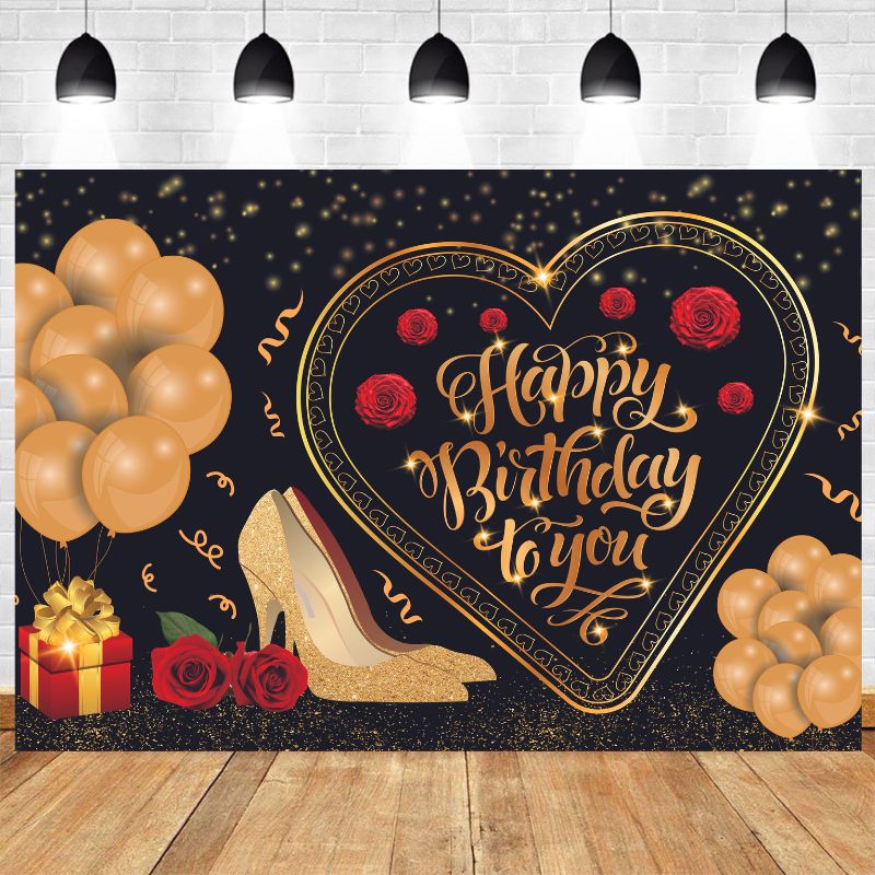 Black And Gold Birthday Party Backdrop