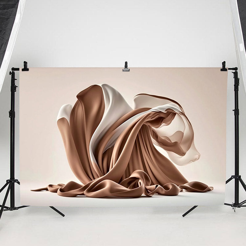 Silky Flowing Milk Coffee Portrait Photography Backdrop