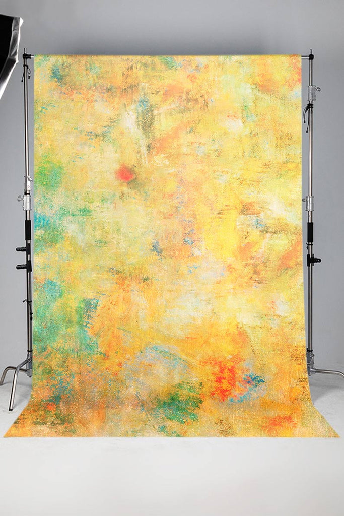 Warm And Lovely Yellow Abstract Professional Portrait Backdrop