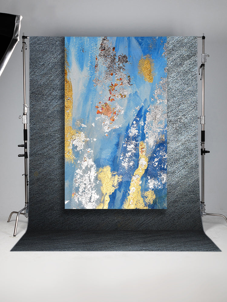 Watercolor Blue And Gold Abstract Professional Portrait Backdrop