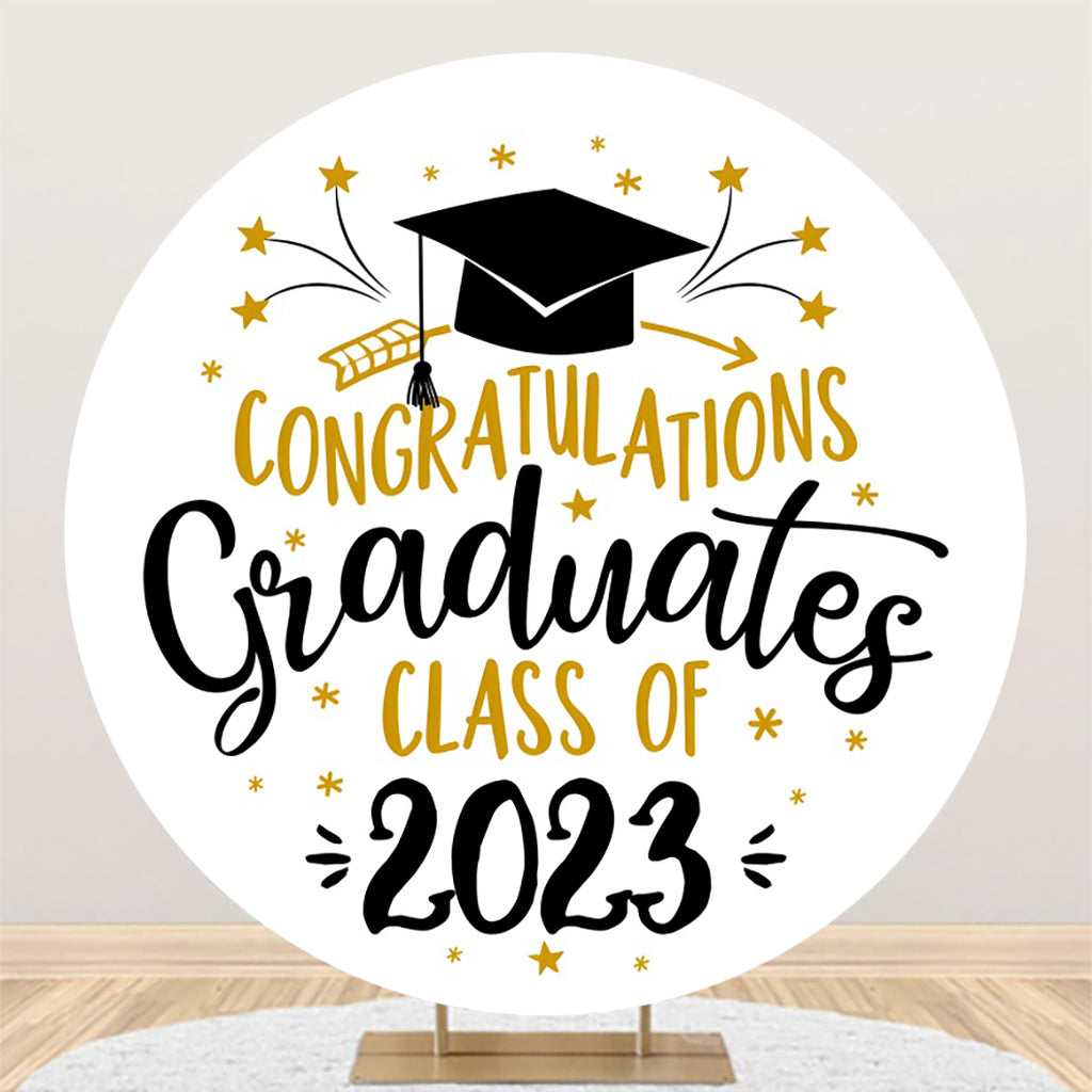 2023 Congratulations Graduation Round Backdrop