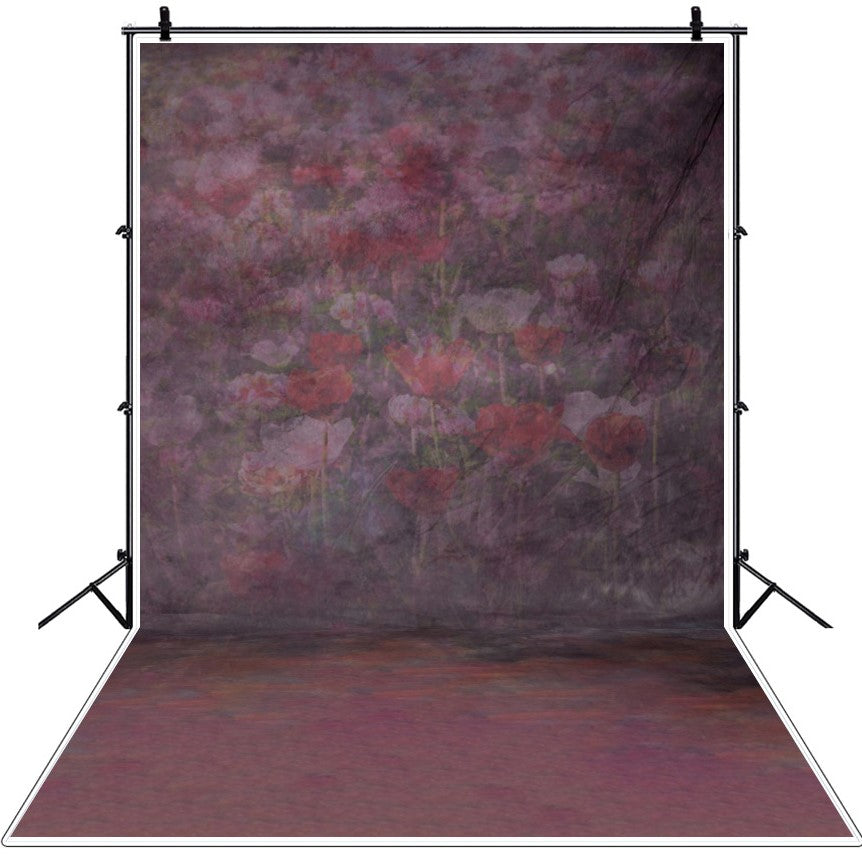 Abstract Red Flower Photography Backdrop