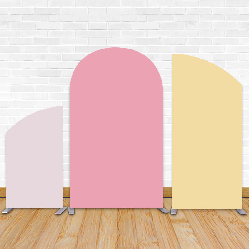 Grey Pink Yellow Arched Wall Backdrop Covers