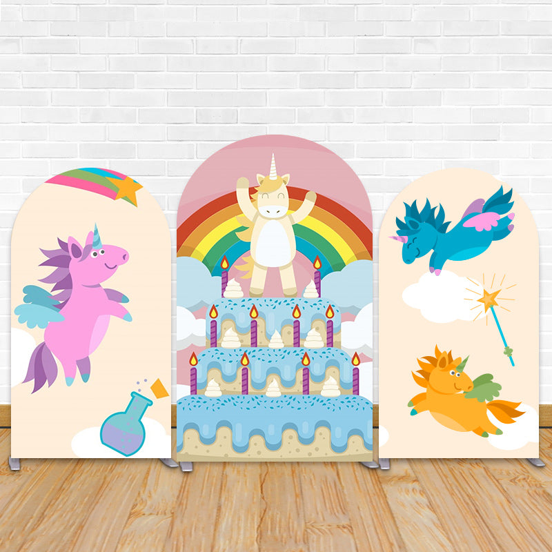 Happy Birthday Unicorn Chiara Arched Wall Backdrop Covers