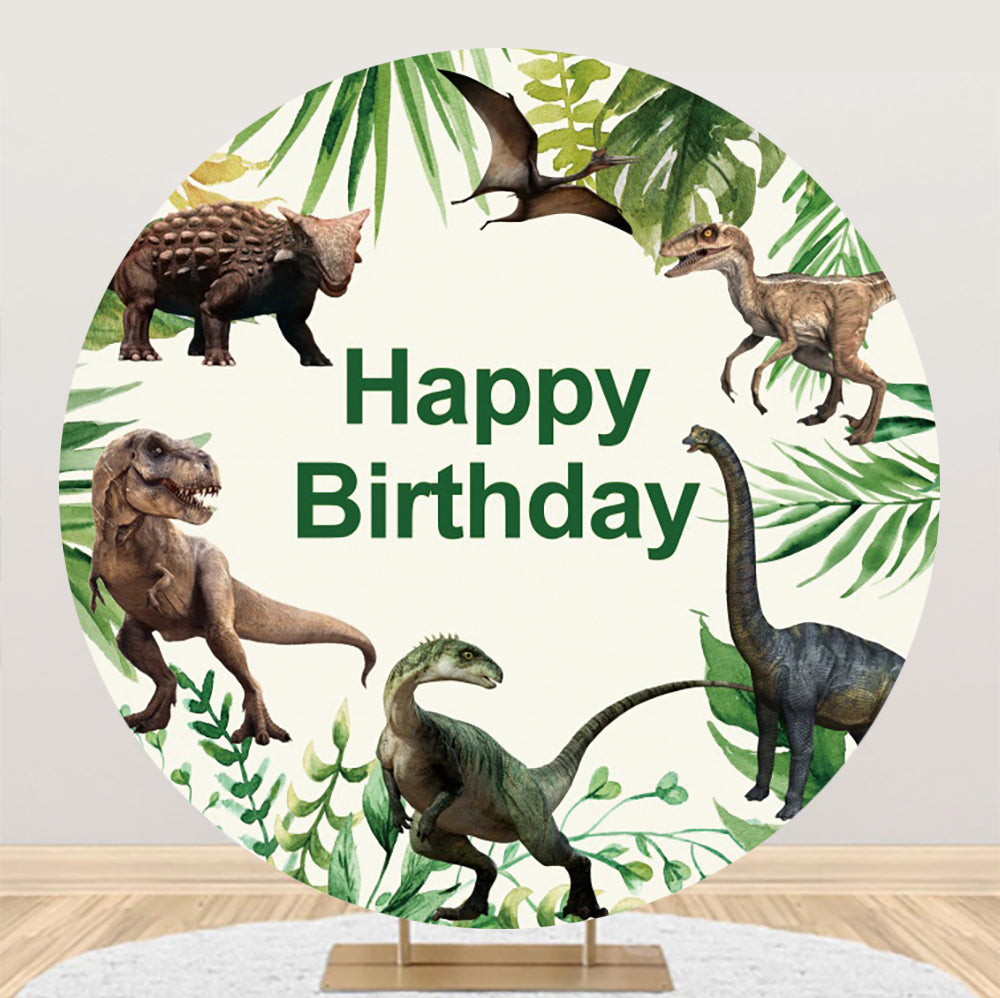 Jurassic Dinosaur Round Backdrop For Birthday Party