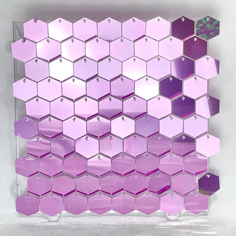 Lavender Shimmer Wall Hexagonal-Shape Sequin Panels