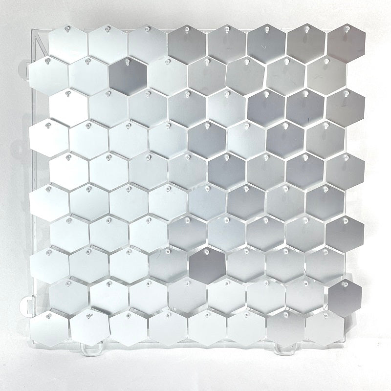 Matte Silver Hexagon Sequin Panels Shimmer Wall For Party