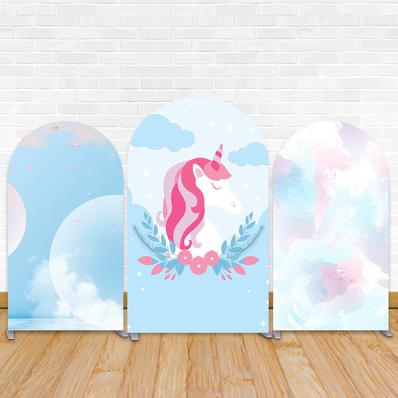Unicorn And Blue Sky Chiara Arched Wall Backdrop Covers