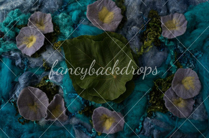 Waves And Leaves Newborn Photo Backdrop